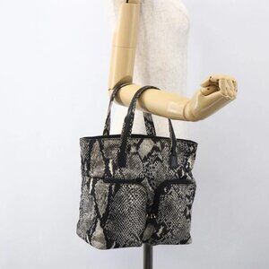 GUCCI Hand Bag Nylon Beige Gold 002 8080 Auth kk590